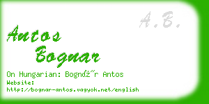 antos bognar business card